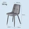 VASAGLE Esszimmerstühle 6er Set, 360° Drehbar, Produktbild-Vorschau 4