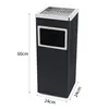 2 in 1 Standaschenbecher mit Mülleimer, Stahl, 60cm, 35L, Produktbild-Vorschau 5