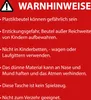 A red background with white text listing warnings. Produktbild-Vorschau