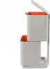 A side view of a two-tiered trash and recycling bin. Podgląd zdjęcia produktu