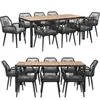 Two identical outdoor dining sets, each with a table and eight chairs, are shown against a white background. Produktbild-Vorschau