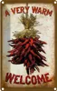 vianmo Blechschild 30x20 cm a very warm welcome Chili Produktbild-Vorschau 1