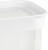 A close-up view of the top rim of a transparent food storage container with a white lid. Podgląd zdjęcia produktu