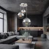 LED Hängeleuchte, 3-Flammig, Glas Kugeln, Chrom, D 51 cm Produktbild-Vorschau 2