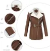 ASKSA Damen Lederjacke PolyurethanWintermantel Produktbild-Vorschau 5