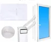 A portable air conditioner kit shown with window sealing material and a window. Podgląd zdjęcia produktu