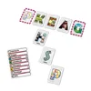 Cards with letters and a list of items are arranged on a white background. Produktbild-Vorschau