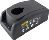 A black battery charger for power tools, shown from a slightly elevated front-left angle on a white background. Podgląd zdjęcia produktu