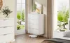 Commode Blanche Moderne à 4 Tiroirs, Pieds Et Poignées Voir les images du produit 8