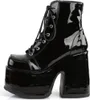 CAMEL-203 Damen Booties von DemoniaCult, Schwarz Lack , EU Produktbild-Vorschau 3