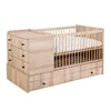 Łóżeczko dziecięce KOMPAKT 3W1 120x80 bukowe z komodą Podgląd zdjęcia produktu 1