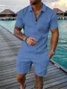 ASKSA Herren Sommer Trainingsanzug Polo Hemd Set Kurzarm Produktbild-Vorschau 2