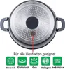 The bottom of a pot is shown, with icons indicating compatibility with different stovetops. Produktbild-Vorschau