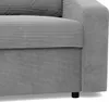 Close-up view of the side and seat of a gray corduroy sofa. Produktbild-Vorschau