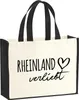 Huuraa Jutetasche Rheinland verliebt 21 Liter Black Jute Produktbild-Vorschau 1