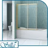 A bathroom scene featuring a bathtub with a shower enclosure and a toilet in the background. Produktbild-Vorschau