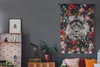 MuchoWow® Wandteppich Wandbehang Löwe - Profil - Blumen Produktbild-Vorschau 5