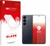 A product box for a screen protector and a smartphone with a screen protector placed on it. Produktbild-Vorschau