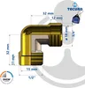 tecuro Winkel 90° Eurokonus G 3/4 Zoll AG x G 1/2 Zoll AG, Produktbild-Vorschau 5
