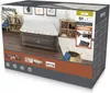 The image shows the packaging of a Bestway Fortech double air mattress, with a lifestyle image of the mattress set up in a bedroom. Produktbild-Vorschau