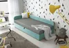 Polstereinzelbett VALESKA – 80x200, links, grau / türkis Produktbild-Vorschau 1