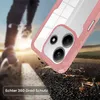 A person running in the background with a pink phone case in the foreground, suggesting durability and protection during outdoor activities. Produktbild-Vorschau