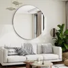 Koonmi 120 cm grote ronde zwarte spiegel, ronde wandspiegel Productafbeelding-voorbeeld 3