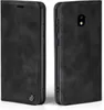 A black flip cover case for a Samsung Galaxy J7 2017 phone is shown from two angles. Produktbild-Vorschau
