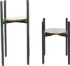 Kovový stojan na květiny, dřevěné podkroví, vysoký 62 cm, Náhled obrázku produktu 24