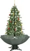 vidaXL Schneiender Weihnachtsbaum mit Schirmfuß Grün 170 cm Produktbild-Vorschau 1