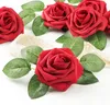 50 Stück rote Rosen, künstliche Blumen, dunkelrote Rosen Produktbild-Vorschau 3