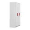Kinder-Kleiderschrank JONAS 120 cm – Weiß/Weiß mit roten Produktbild-Vorschau 8