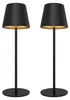 Ledvion 2x Wiederaufladbare LED Tischleuchte Mattschwarz Produktbild-Vorschau 1