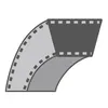 A graphic representation of a film strip bending. Produktbild-Vorschau
