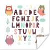 MuchoWow® Poster Illustration Alphabet mit Eulen 100x100 cm Produktbild-Vorschau 1
