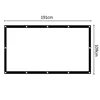 A diagram of a projector screen with dimensions. Voir les images du produit