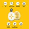 A product shot of a Medela electric breast pump with feature callouts against a yellow background. Voir les images du produit