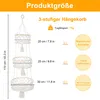 Hängender 3-stöckiger Obstkorb aus Baumwolle im Boho-Design Produktbild-Vorschau 2