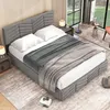 Polsterbett, Doppelbett mit Lattenrost und Bettkasten, Produktbild-Vorschau 3