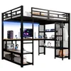 Merax Lit superposé 140x200 avec bureau, étagères, armoire Voir les images du produit 5