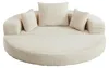 2-in-1 Schlafsofa in Beige – Halbrundes Sofa verwandelt Produktbild-Vorschau 2
