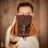 mittelalterliche Ledergürteltasche mit Hornknauf - Braun Produktbild-Vorschau 7