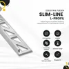 Slim-Line Edelstahl L-Profil Fliesenschiene V2A L250cm Produktbild-Vorschau 2