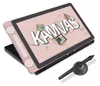 A pink drawing tablet with a stylus and stand, displayed on a white background with text and graphics on the screen. Náhled obrázku produktu