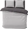 Bettwäsche 200x200 cm grau silber anthrazit Uni Doppelbett Produktbild-Vorschau 1