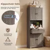 COSTWAY Badezimmerschrank, Hochschrank mit 4 Türen & 1 Produktbild-Vorschau 6