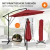 ML-Design Ampelschirm Ø 300 cm Rot Alu Sonnenschirm mit Produktbild-Vorschau 6