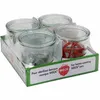 A four-pack of clear glass jars with red canning lids and clamps, presented in their retail packaging. Náhled obrázku produktu