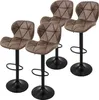 Four brown bar stools are arranged in a group against a white background. Produktbild-Vorschau