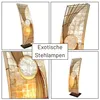 Stehlampe Quento 90cm Capiz Rattan Scheibenleuchte elegant Produktbild-Vorschau 5